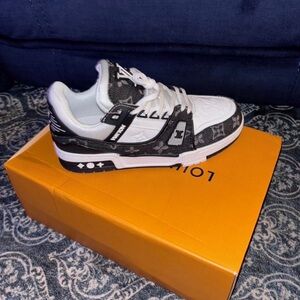 Louis Vuitton Monogram White and Black Sneakers